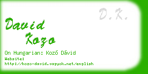 david kozo business card
