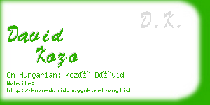 david kozo business card